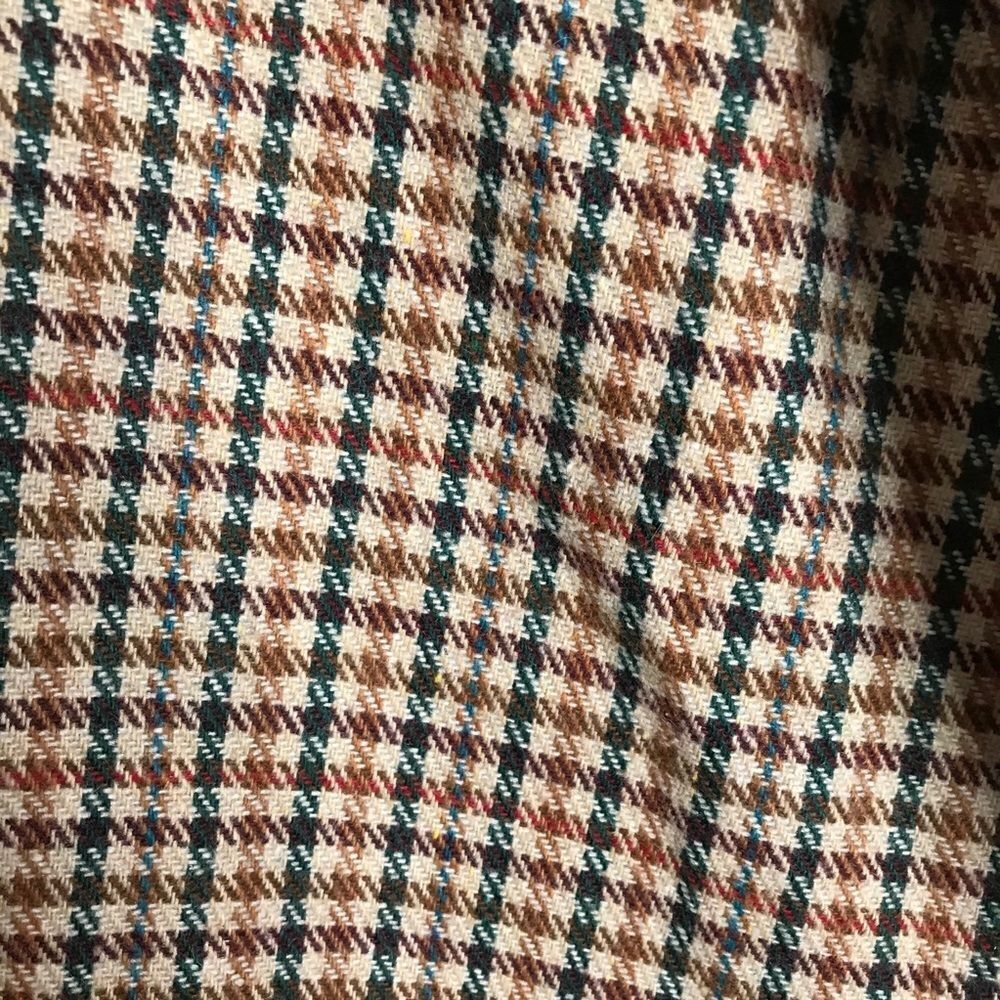 Vinatge brown gingham print velvet collar blazer - Picture 3 of 5